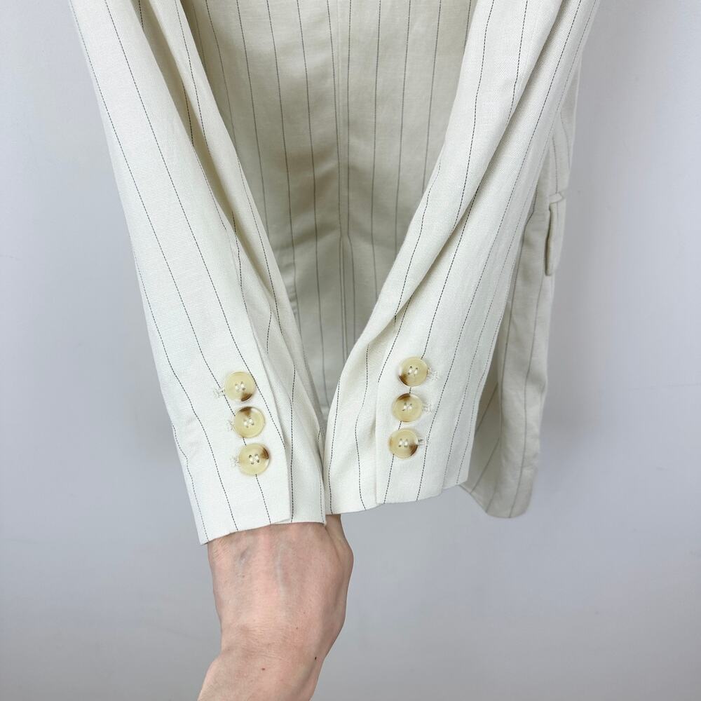 NEW Free People Crosby Blazer Jacket Oversized Linen Blend Ivory Relaxed Small - Picture 13 of 13